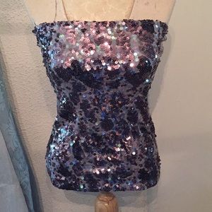 Sequins Strapless Top by Express - Sz S/P